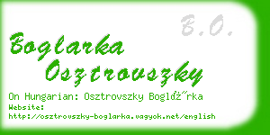 boglarka osztrovszky business card